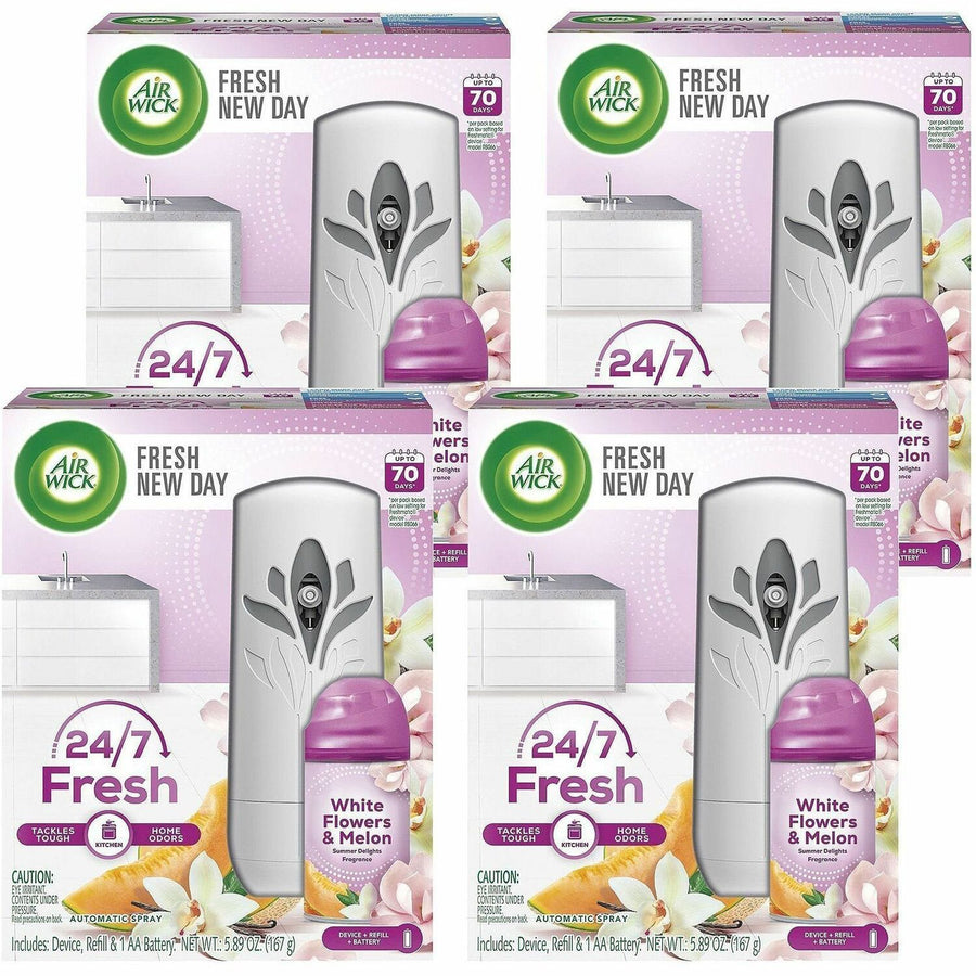 Air Wick Pure 24/7 Summer Air Spray Kit, Black, 4 / Carton, RAC88410CT