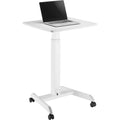 Kantek Mobile Height-Adjustable Compact Sit-Stand Desk, White, KTKSTS300W