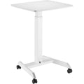 Kantek Mobile Height-Adjustable Compact Sit-Stand Desk, White, KTKSTS300W