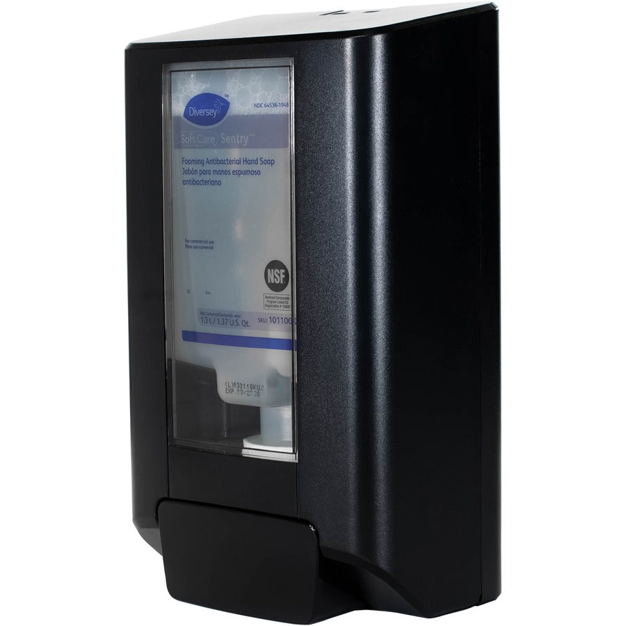 Diversey Care IntelliCare Manual Dispenser II, 6" x 10.3", Black, ABS Plastic, Keyless Lock, 6 / Carton, DVOD1224700