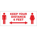 Avery Surface Safe KEEP YOUR DISTANCE Decals, Red, 1 Pack, AVE83079