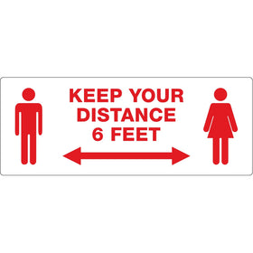 Avery Surface Safe KEEP YOUR DISTANCE Decals, Red, 1 Pack, AVE83079