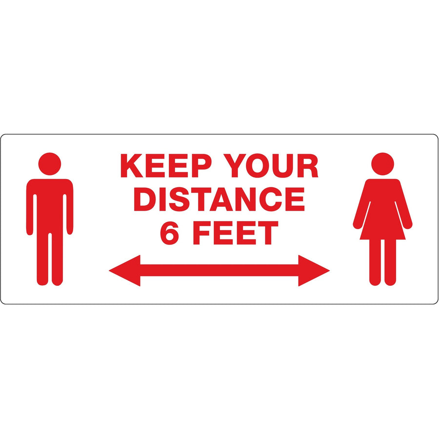 Avery® Surface Safe KEEP YOUR DISTANCE Decals, Red, Vinyl, Adhesive, 1 / Pack, AVE83079
