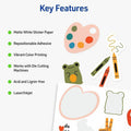Avery Matte White Sticker Project Paper, 8 1/2" x 11", 5 Sheet, AVE53202