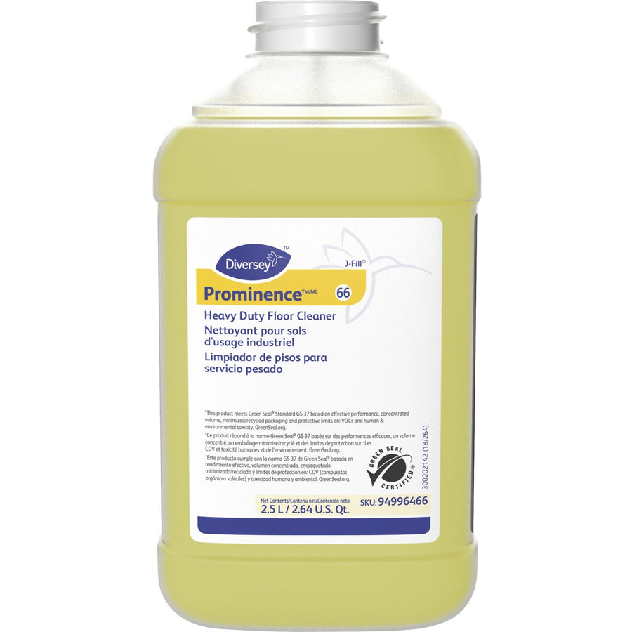 Diversey Prominence Heavy Duty Floor Cleaner, Yellow, Film-free, 2 / Carton, DVO94996466
