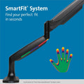 Kensington Computer SmartFit Mounting Arm for Monitor, Curved Screen Display, Flat Panel Display - Black - Landscape/Portrait, KMW59600