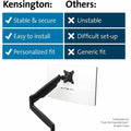 Kensington Computer SmartFit Mounting Arm for Monitor, Curved Screen Display, Flat Panel Display - Black - Landscape/Portrait, KMW59600
