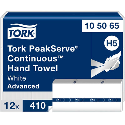 Essity Hygiene and Health AB TORK PeakServe Continuous Paper Hand Towels, White, 12 / Carton, TRK105065