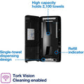 Essity Hygiene and Health AB TORK PeakServe Continuous Paper Hand Towel Dispenser Black H5, 2100 x Towel, TRK552528