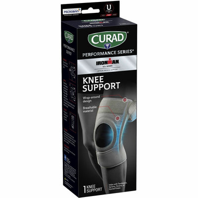 Medline Curad Performance Series Knee Supports, Gray, Universal, MIICURIM23333