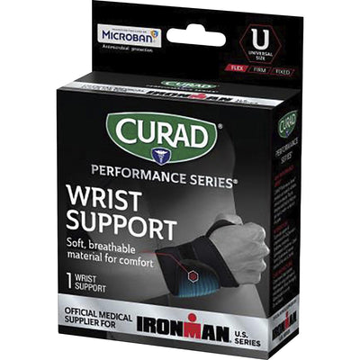 Medline Curad Universal Wraparound Wrist Supports, Black, MIICURIM19710