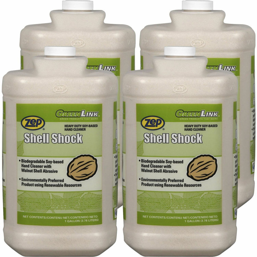 Zep Shell Shock HD Industrial Hand Cleaner, Brown, Petroleum Free, 4 / Carton, ZPE318524
