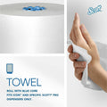 Kimberly-Clark Scott Pro White Hard Roll Towels (Color Core System), 6 / Case, KCC43959