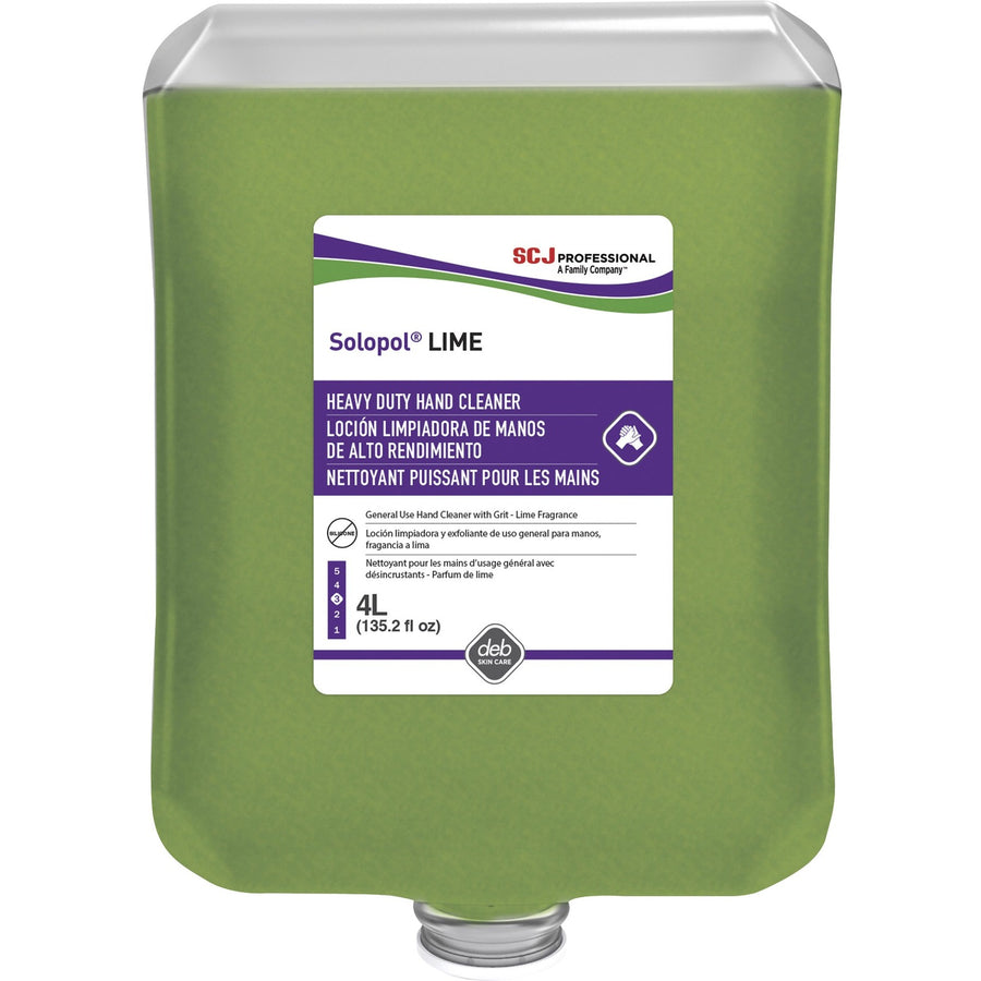 SC Johnson Dispenser Refill Hand Soap Cartridge, Solopol, Green, Silicone-free, 4 / Carton, SJNLIM4LTR