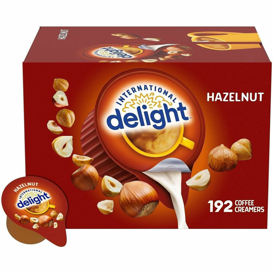 International Delight Hazelnut Liquid Creamer Singles, 192 / Carton, ITD101522