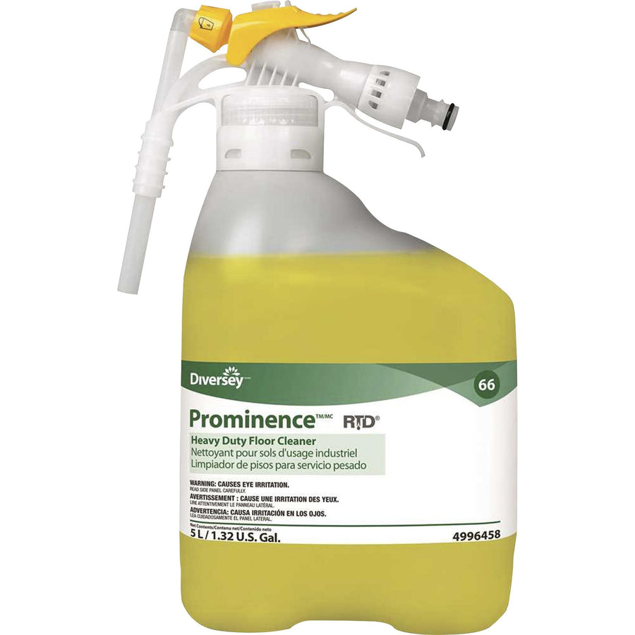 Diversey Prominence Heavy Duty Floor Cleaner, Yellow, Film-free, 1 Carton, DVO94996458