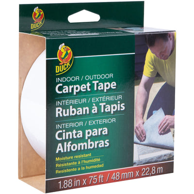 Shurtech Duck Brand Indoor/Outdoor Carpet Tape, White, 1 Roll, DUC286372
