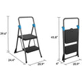 Dorel Cosco Steel 2-Step Folding Step Stool, Gray, CSC11829GGB