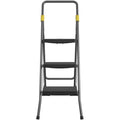 Dorel Cosco Steel 3-Step Folding Step Stool, Gray Orange, CSC11839GGO
