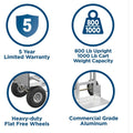 Dorel Cosco 3-in-1 Assist Series Hand Truck, Silver Gray, CSC12312ABL1E