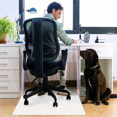 Floortex Polypropylene Rectangular Anti-Slip Foldable Chair Mat for Hard Floors- 35" x 46, Translucent, FLRNCMFLLAC0002