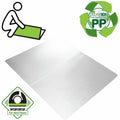 Floortex Polypropylene Rectangular Anti-Slip Foldable Chair Mat for Hard Floors-45" x 53", Translucent, FLRNCMFLLAC0003