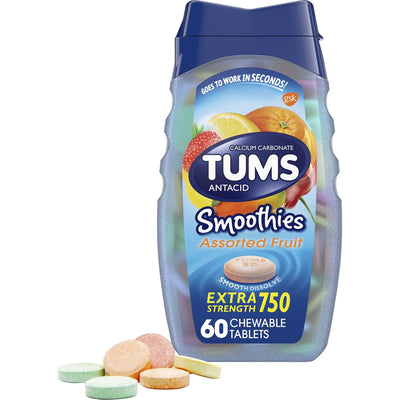 GlaxoSmithKline plc TUMS Smoothies Extra Strength Antacid Chewable Tablet, Multi, GKC39287