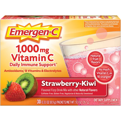 GlaxoSmithKline plc Emergen-C Strawberry-Kiwi Vitamin C Drink Mix, Red, GKC30319