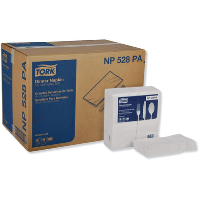 Essity Hygiene and Health AB TORK White Soft Dinner Napkin - 1/8 Fold, 28 / Carton, TRKNP528PA