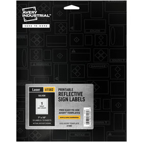 Avery Reflective Sign Labels, Silver, 1 Pack, AVE61582
