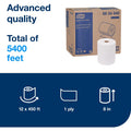 Essity Hygiene and Health AB TORK Paper Hand Towel Roll White H86, 1 Carton, TRK8634550