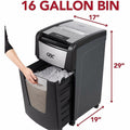 ACCO GBC AutoFeed+ Small Office Shredder, 230X, Super Cross-Cut, 230 Sheets, Black, GBCWSM1757606