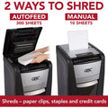 ACCO GBC AutoFeed+ Office Shredder, 300X, Super Cross-Cut, 300 Sheets, Black, GBCWSM1757608