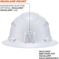 Tenacious Ergodyne 8973 Class C Full Brim Hard Hat, White, EGO60154