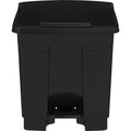 Safco Plastic Step-on Waste Receptacle, Black, 8 gal, SAF9924BL