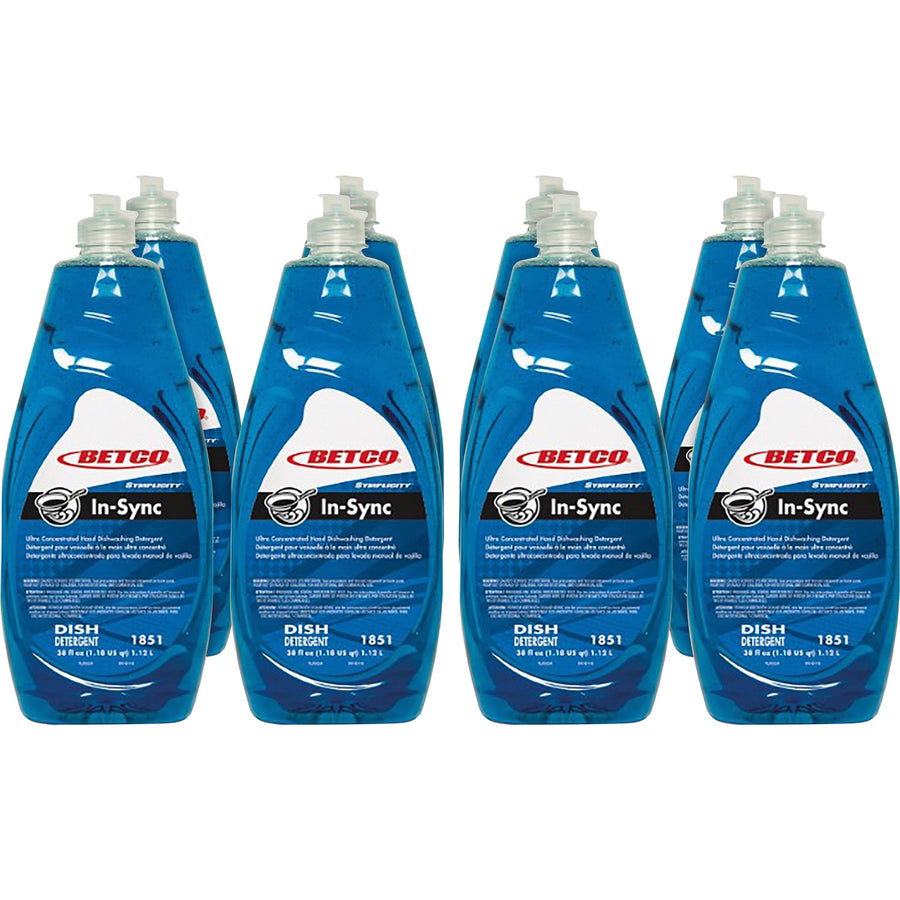 Betco Simplicity In-Sync Dishwashing Liquid, Blue, 8 / Carton — view 1