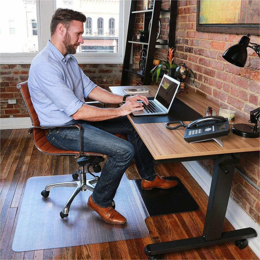 ES ROBBINS Sit or Stand Mat with Lip, Clear, Foam, Straight Edge, ESR184612