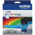Brother INKvestment LC406C Original Standard Yield Inkjet Ink Cartridge - Single Pack - Cyan -, BRTLC406CS