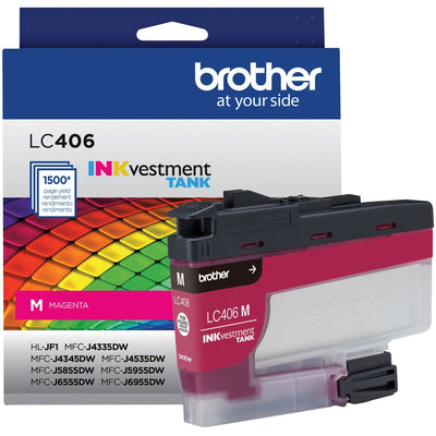 Brother INKvestment LC406M Original Standard Yield Inkjet Ink Cartridge - Single Pack - Magenta -, 20EA/CT — view 1
