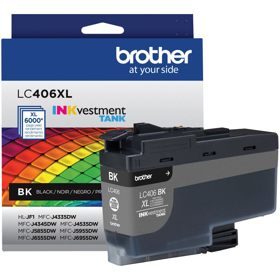 Brother INKvestment LC406XLBK Original High Yield Inkjet Ink Cartridge - Single Pack - Black -, 20EA/CT — view 1