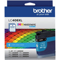 Brother INKvestment LC406XLC Original High Yield Inkjet Ink Cartridge - Single Pack - Cyan -, BRTLC406XLCS