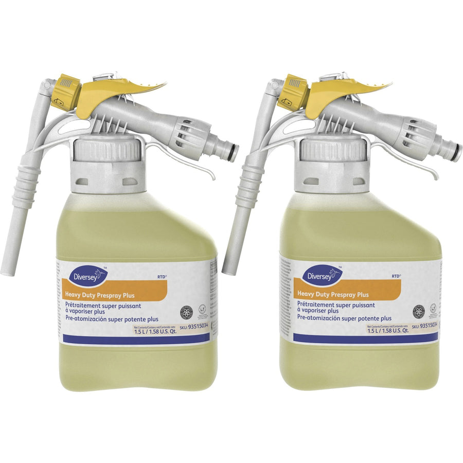 Diversey Heavy Duty Prespray Plus, Yellow, pH Neutral, 2 / Box, DVO93515034