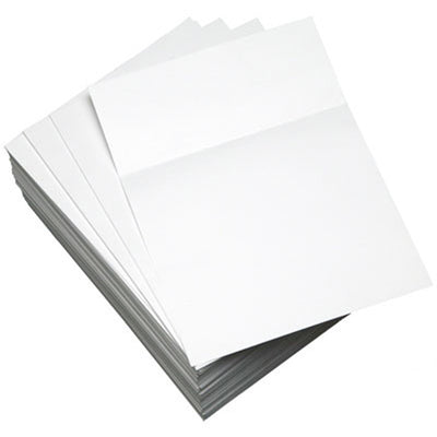 Domtar Lettermark Punched & Perforated Papers with Perforations 3-1/2" from the Bottom - White, 8 1/2" x 11", 2500 / Carton, DMR8833