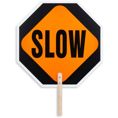 Tatco STOP / SLOW 2-sided Handheld Sign, Multicolor, TCO17530