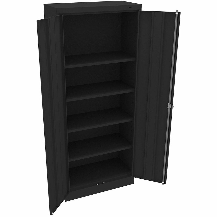 Tennsco Standard-Size Storage Cabinet, 30" x 72", Black, Steel, Locking Door, TNN7215BLK