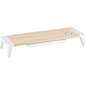 Stanley Black & Decker Bostitch Wireless Charging Wooden Monitor Stand, Multi, BOSSTND2408WH