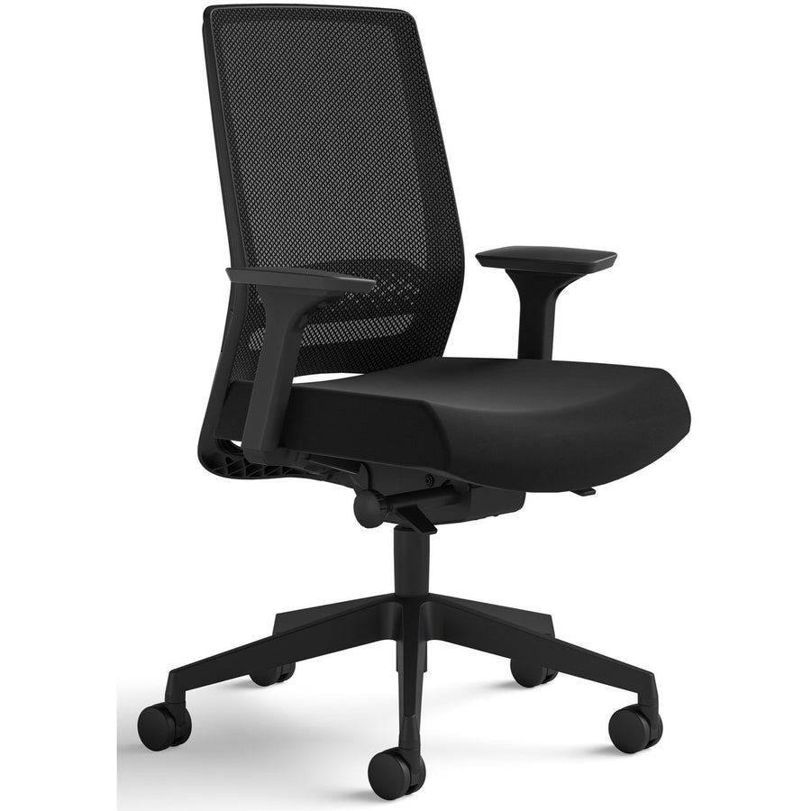 Safco Medina Deluxe Task Chair, 26" x 43", Black, Multi-tilt, SAF6830STBL