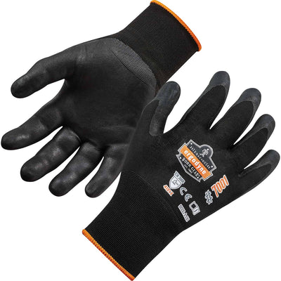 Tenacious Holdings Ergodyne ProFlex 7001 Abrasion-Resistant Nitrile-Coated Gloves - DSX, Black, 12 / Bag, EGO17954