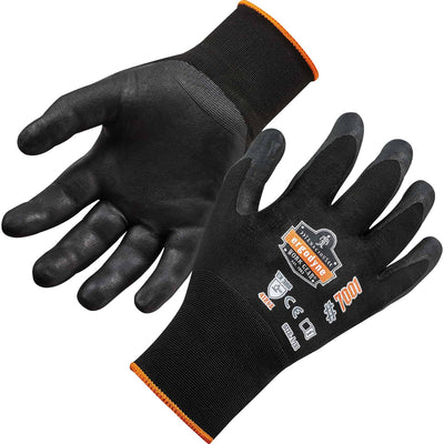 Tenacious Holdings Ergodyne ProFlex 7001 Abrasion-Resistant Nitrile-Coated Gloves - DSX, Black, 12 / Bag, EGO17956