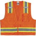 Tenacious Holdings Ergodyne 8248Z Type R Class 2 Two-Tone Surveyors Vest, Orange, EGO24069